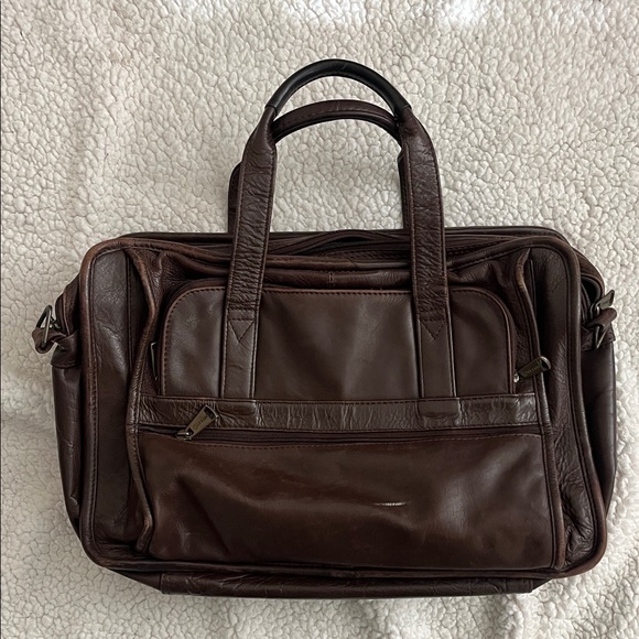 winn international Other - Dark Brown Leather Men's Work Bag, Computer Bag